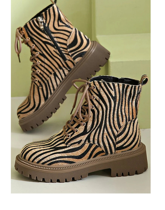 Animal Print Ankle Boots - VibreMode