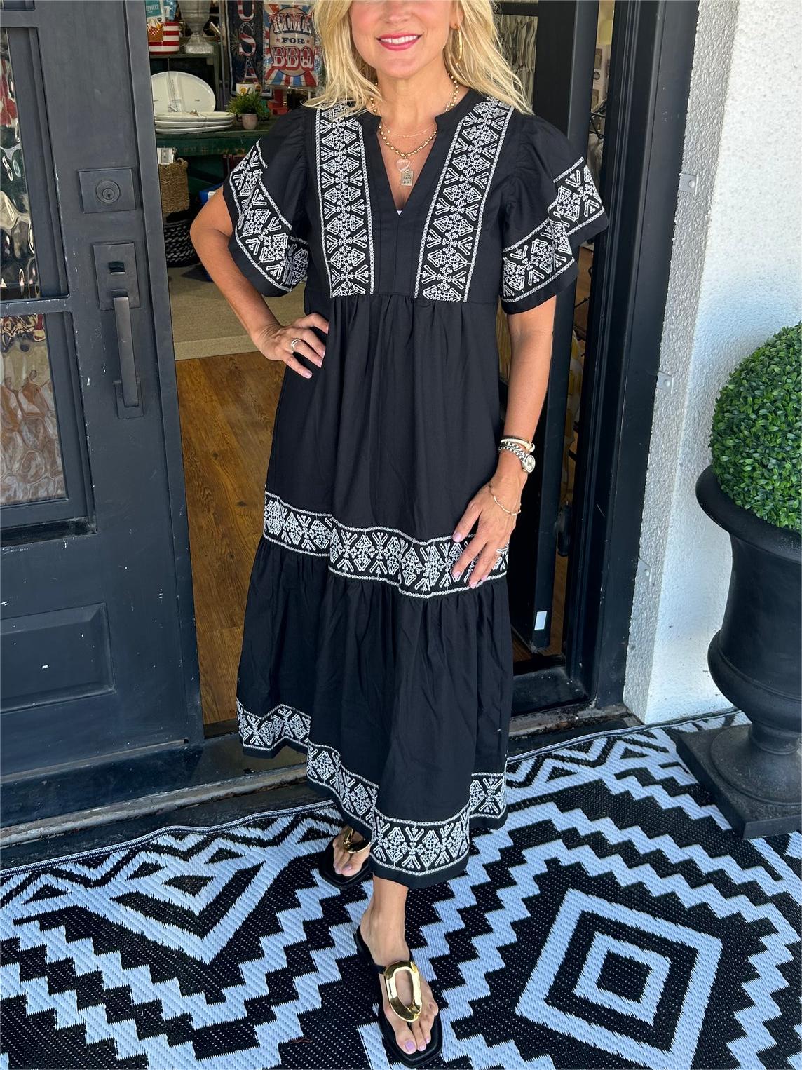 Women's Flowy Maxi Dress Tummy Control Boho Style Loose Fit - VibreMode