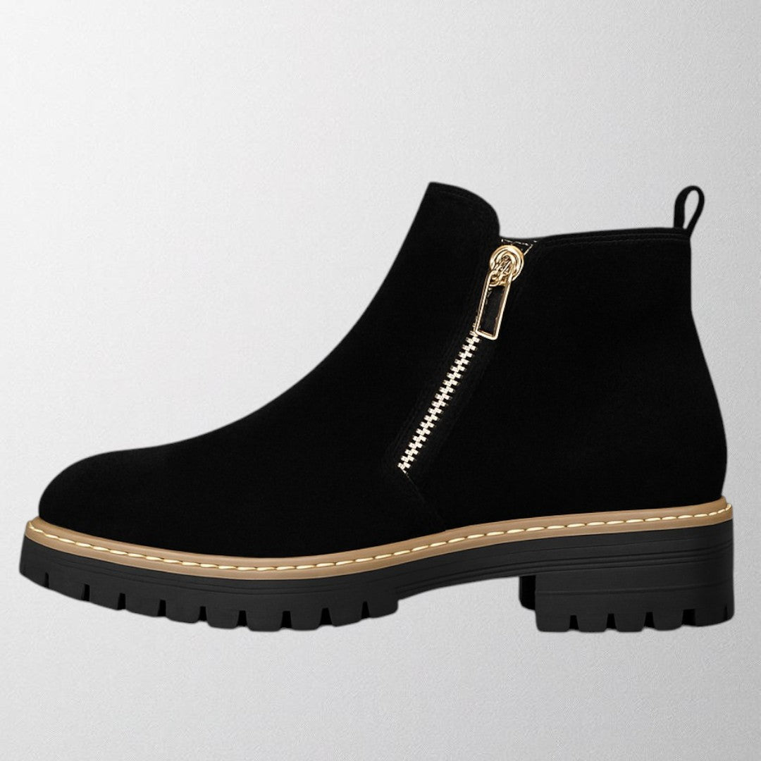 Women's Ankle Boots Zipper Lug Style - VibreMode