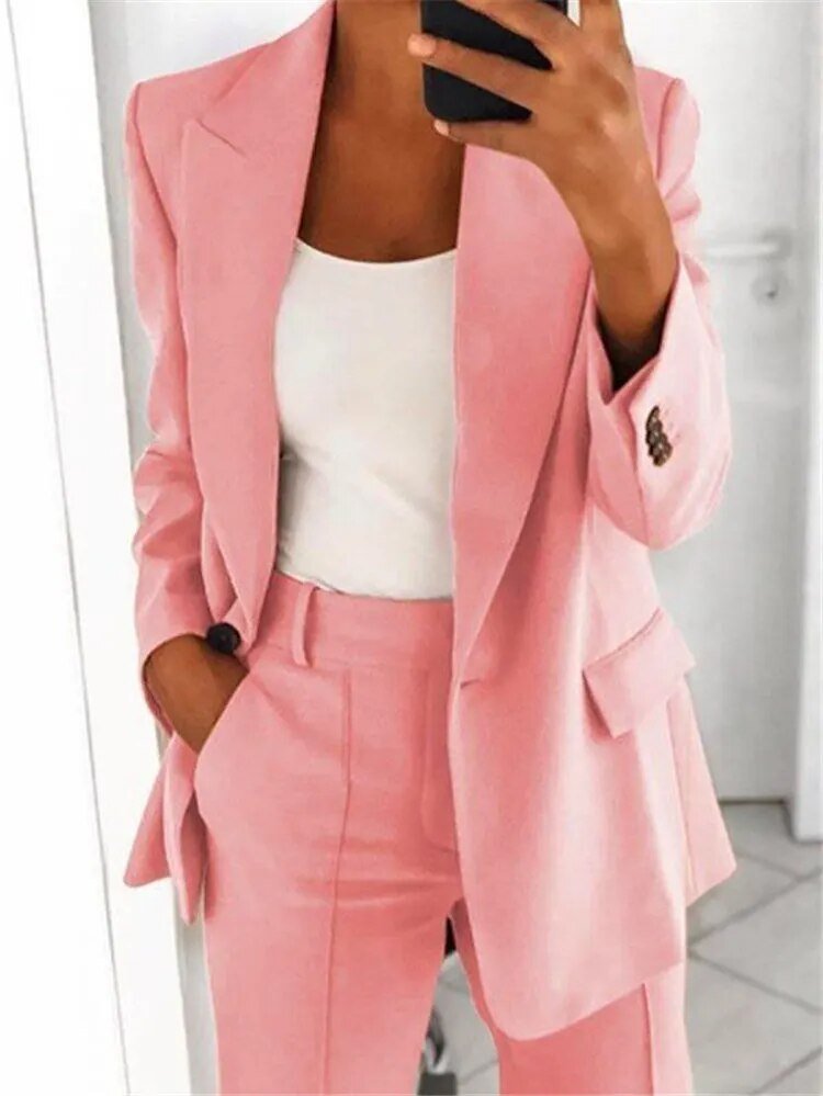 Casual Ladies Spring Two Piece Suit Set
