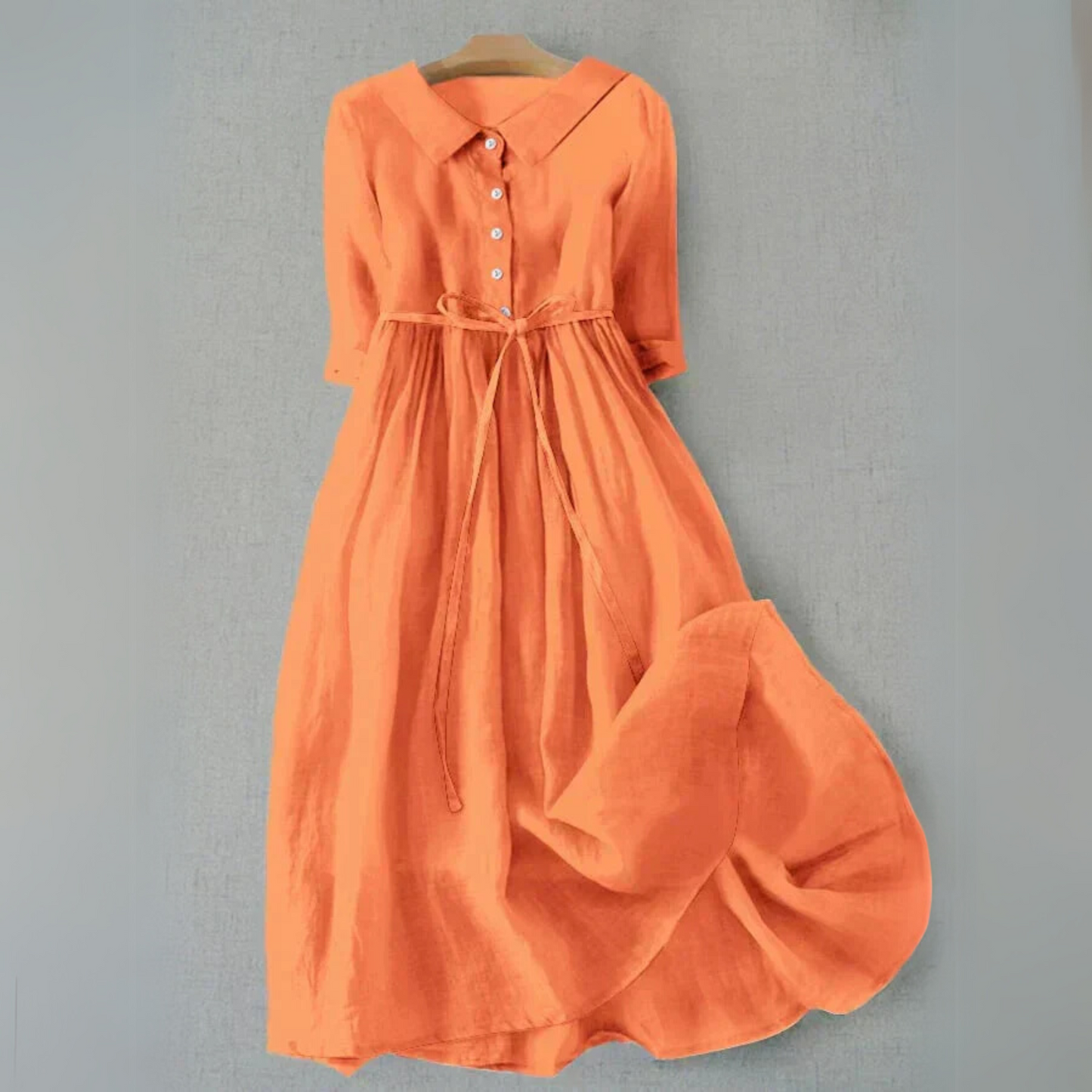 Women's Midi Casual Dress Full Button Front