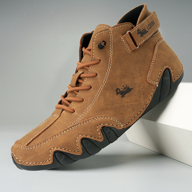 Waterproof Synthetic Leather High Top Slip On Shoes
