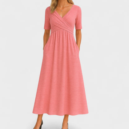Relaxed Fit V Neck Summer Maxi Dress for Women