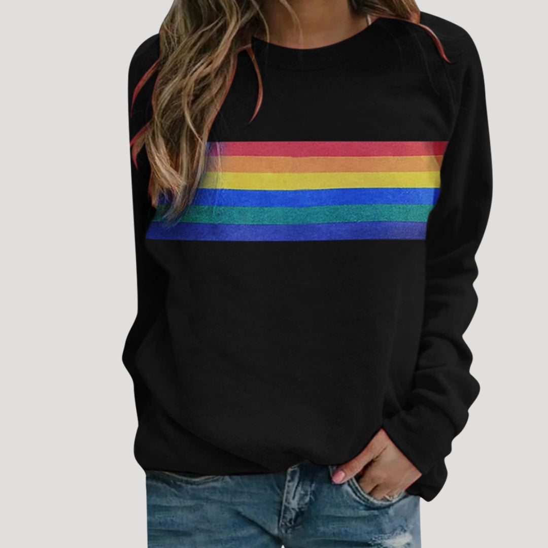 Colorful Women's Striped Long Sleeve Shirt