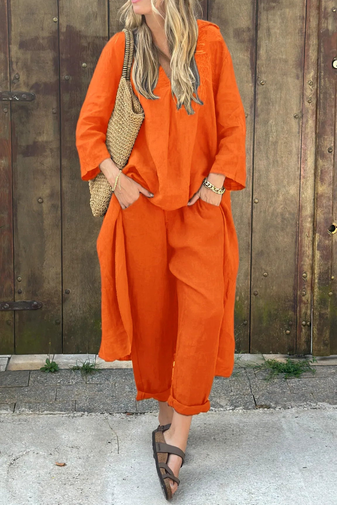 Women's Two Piece Set Relaxed Loose Fit Pants