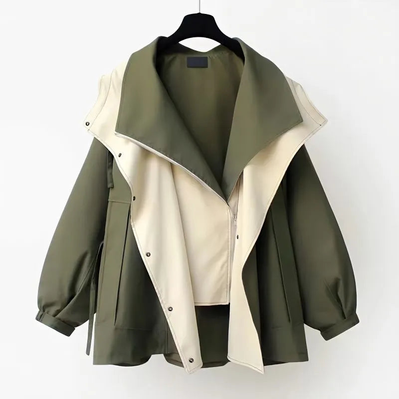 Women's Windbreaker Jacket Contrast Panel