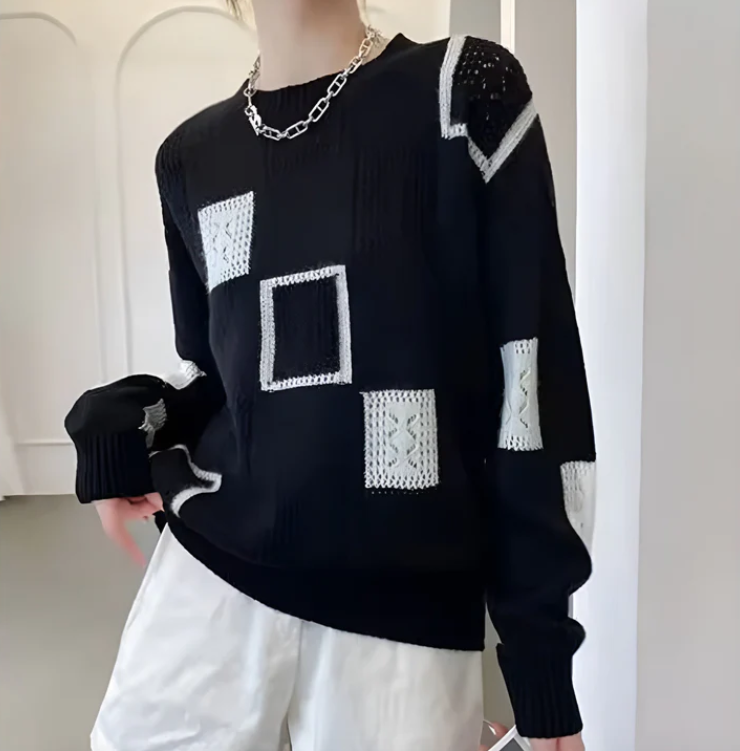 Women's Patchwork Knit Sweater