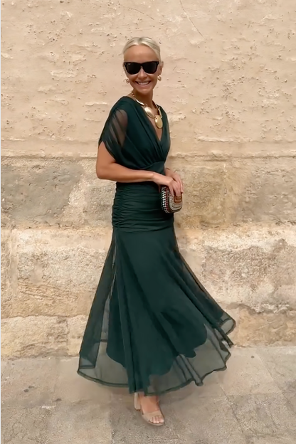 Beautiful Scoop Neck Evening Gown Maxi Dress