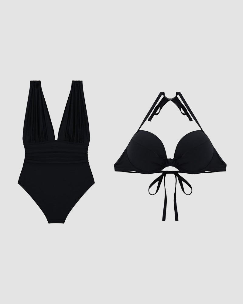 Women's Tummy Control Swimsuit V-Neck