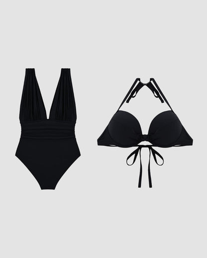 Women's Tummy Control Swimsuit V-Neck