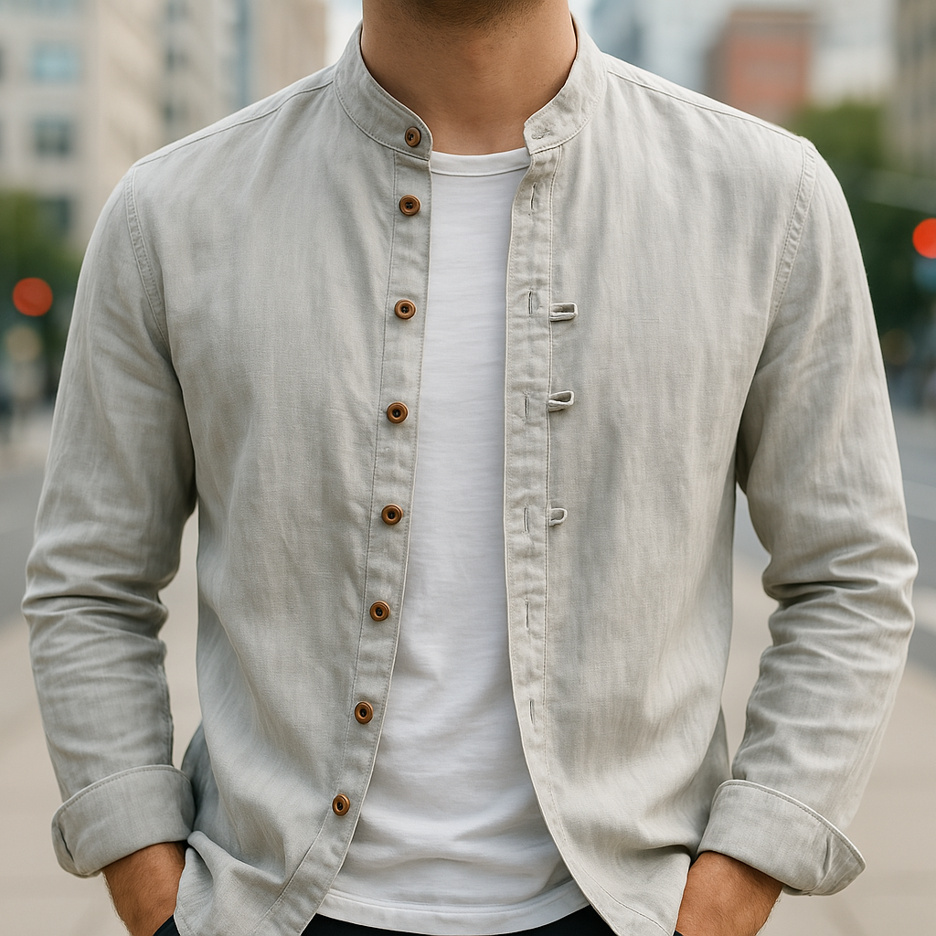 Men's Long Sleeve Button Front Shirt