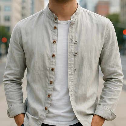 Men's Long Sleeve Button Front Shirt