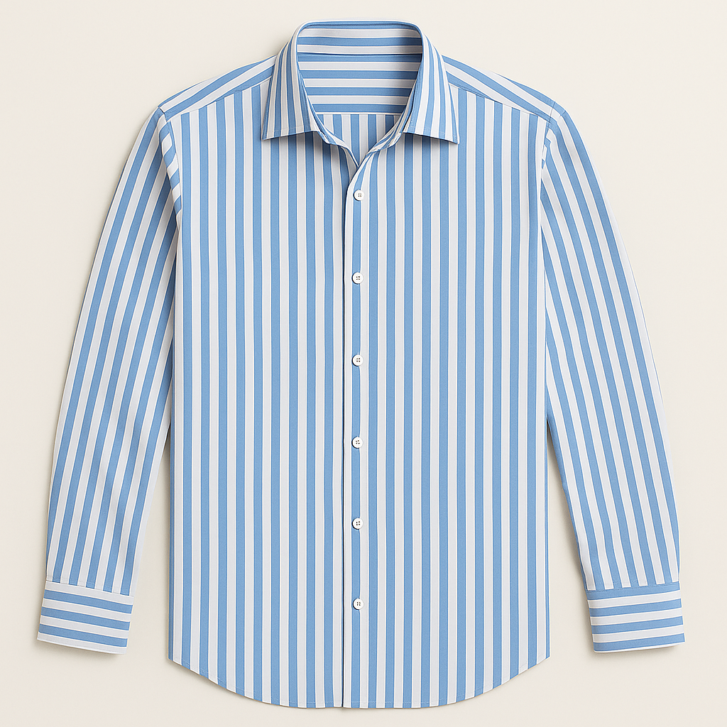 Men's Striped Dress Shirt Cotton