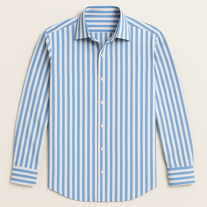 Men's Striped Dress Shirt Cotton