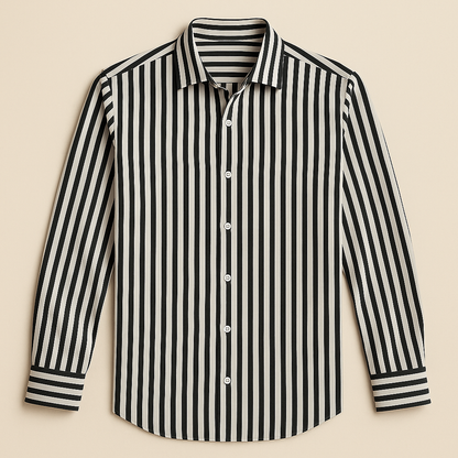 Men's Striped Dress Shirt Cotton