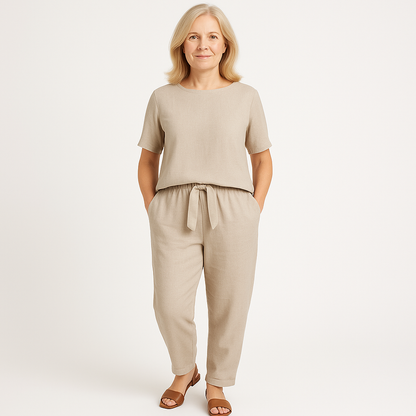 Women's Two Piece Casual And Tapered Pants Set