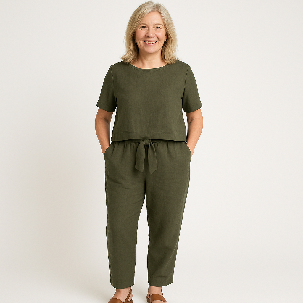 Women's Two Piece Casual And Tapered Pants Set