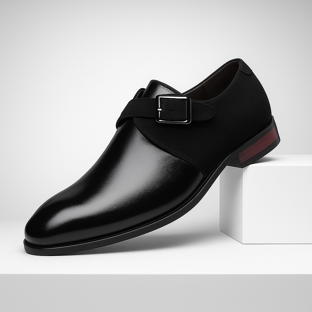 Men's Leather Loafers Buckle Brown