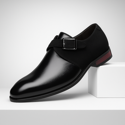 Men's Leather Loafers Buckle Brown