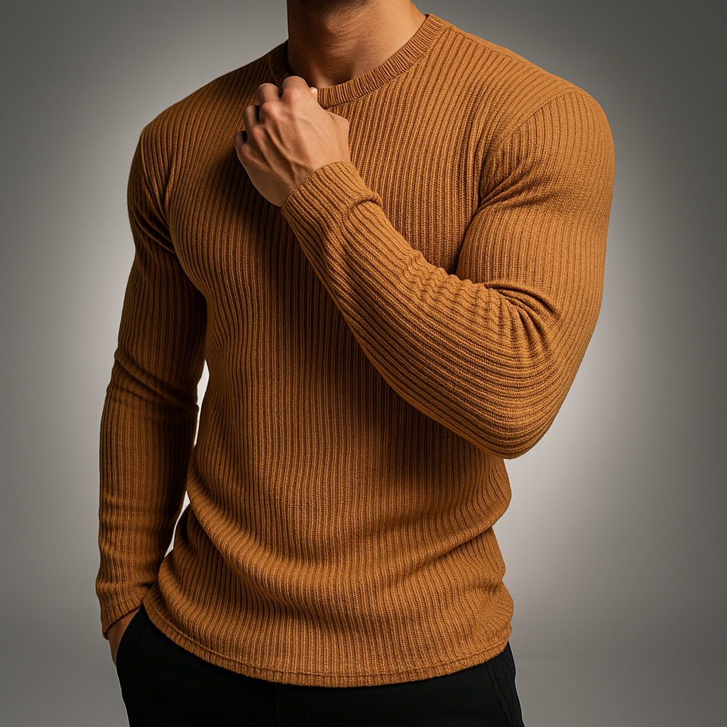 Laurent Mens Rib Knit Sweater - VibreMode