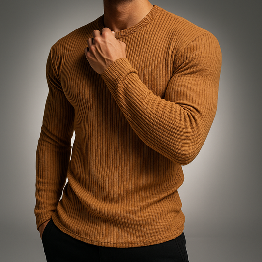 Laurent Mens Rib Knit Sweater - VibreMode