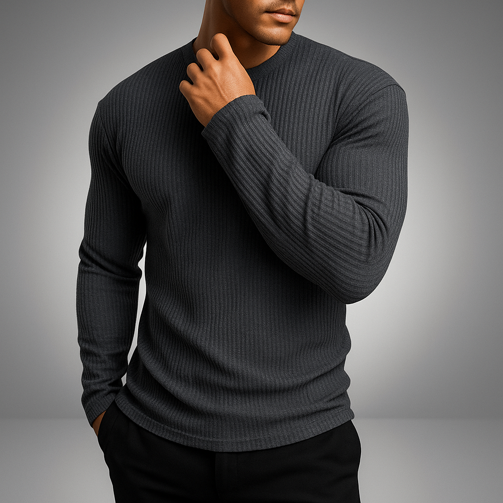 Laurent Mens Rib Knit Sweater