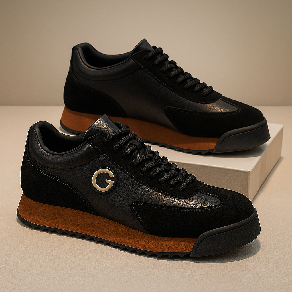 Men's Lace-Up Sneakers Contrast Panels