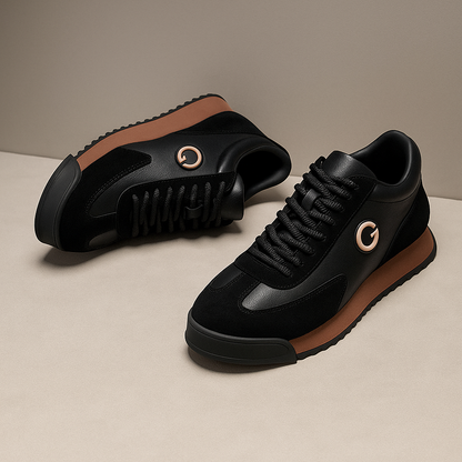 Men's Lace-Up Sneakers Contrast Panels