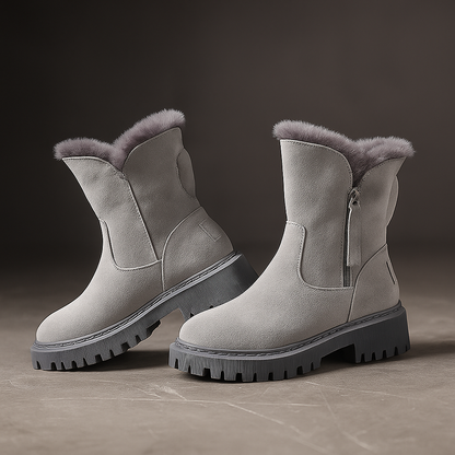 Women's Ankle Boots Fur Trim Lug Sole