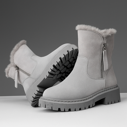 Women's Ankle Boots Fur Trim Lug Sole