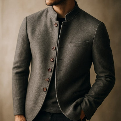 Marsimo Men's Wool Stand Collar Jacket