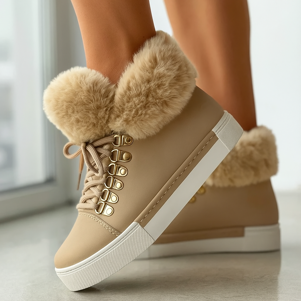 Women's Fuzzy Ankle Boots - VibreMode