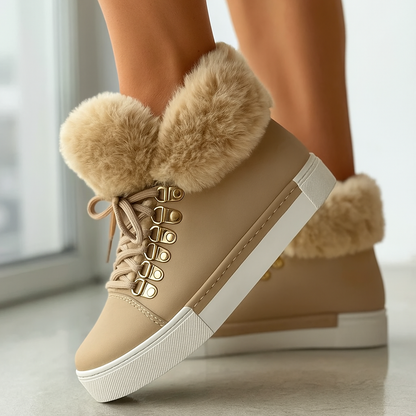 Women's Fuzzy Ankle Boots - VibreMode