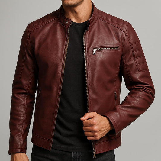 Premium Faux Leather Biker Jacket - VibreMode
