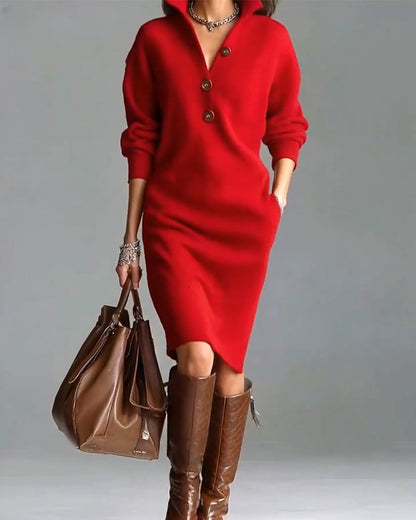 Classic Crew Neck Knit Dress