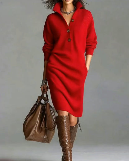 Classic Crew Neck Knit Dress