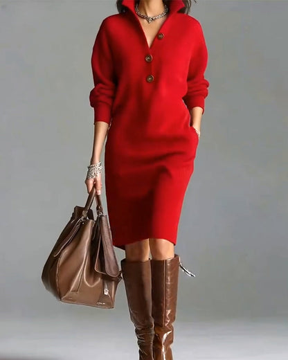 Classic Crew Neck Knit Dress