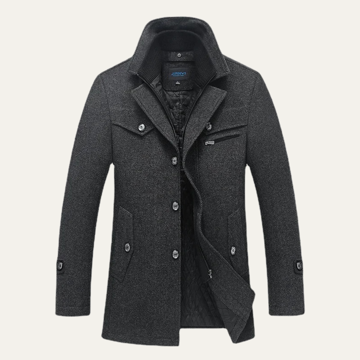 Men's Wool Blend Winter Coat Smart Casual