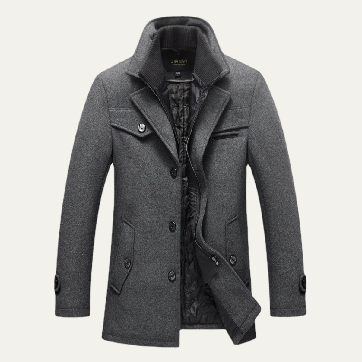 Men's Wool Blend Winter Coat Smart Casual