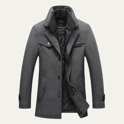 Men's Wool Blend Winter Coat Smart Casual