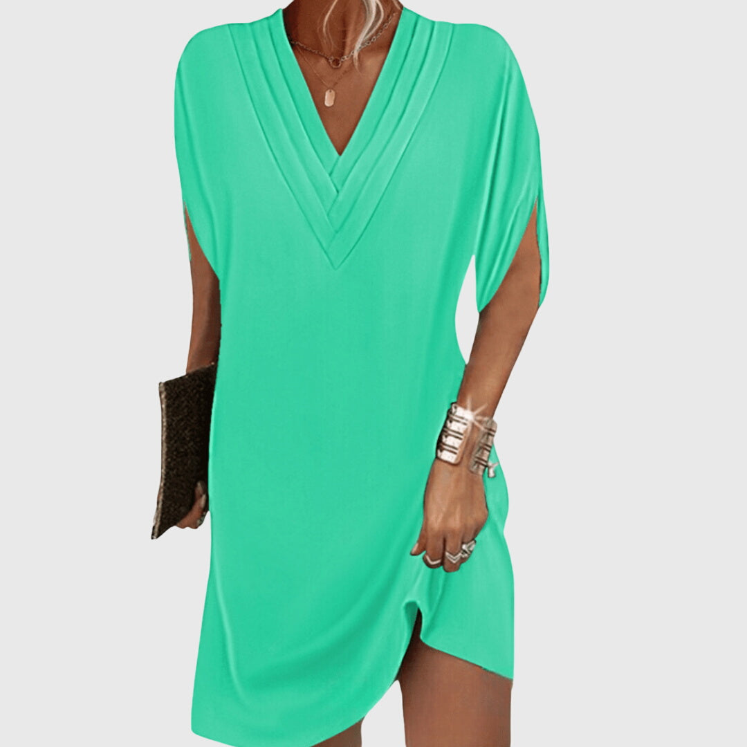 Casual Women's V Neck Short Dress