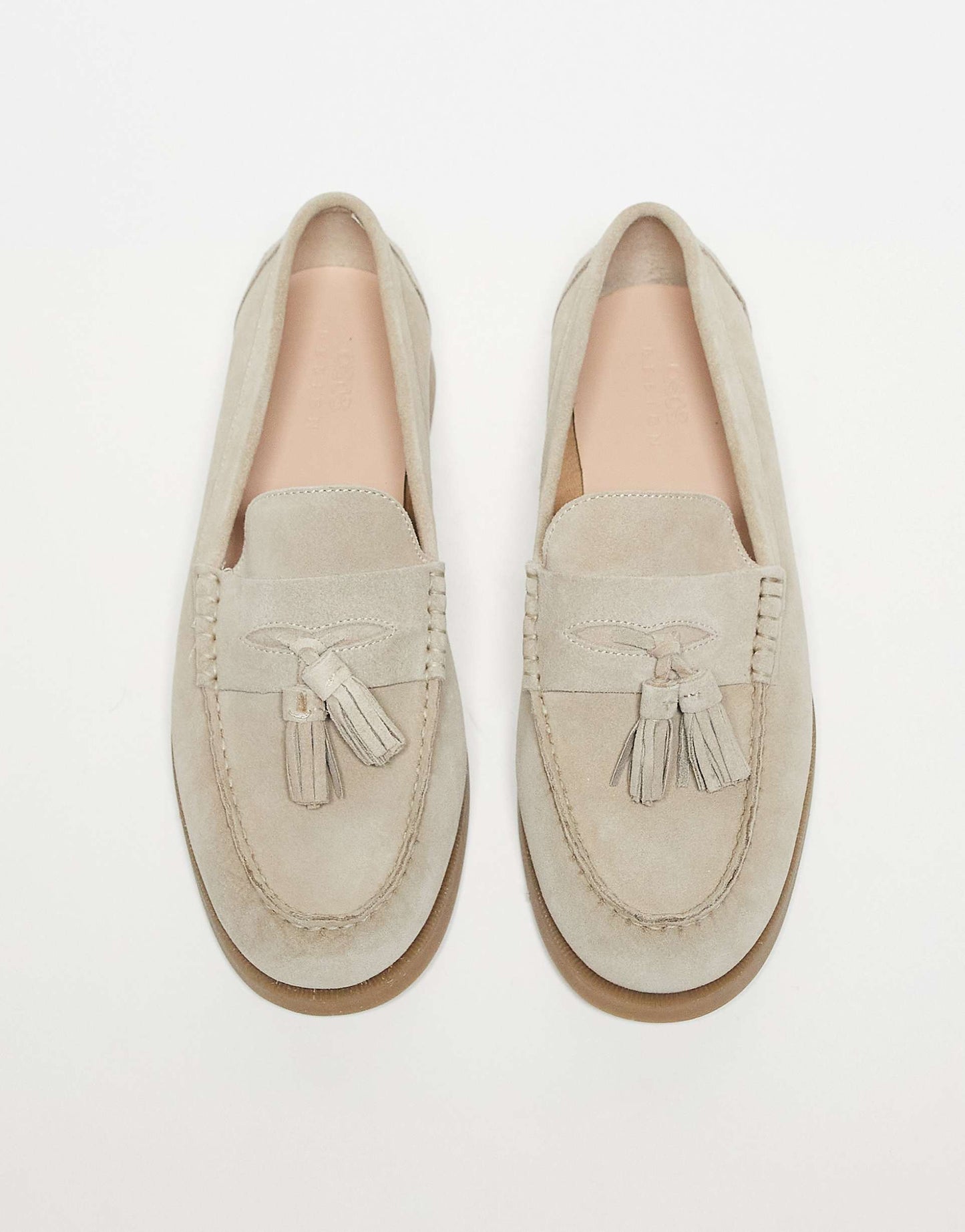 Men's Suede Loafers Tassel Detail Brown