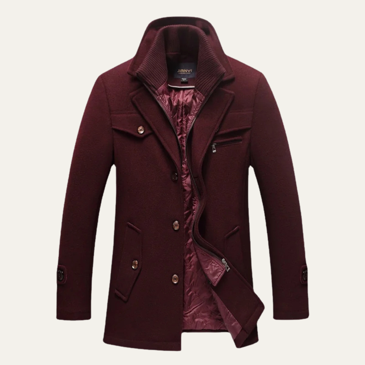 Men's Wool Blend Winter Coat Smart Casual