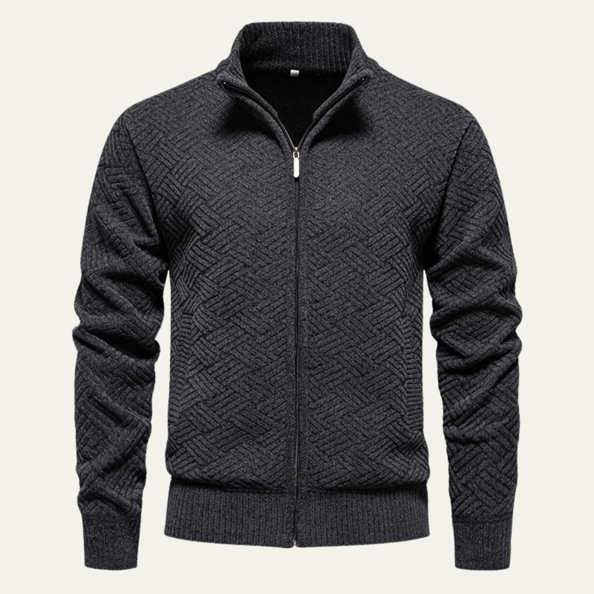 Dundee Men's Knit Cardigan Textured Warm Beige