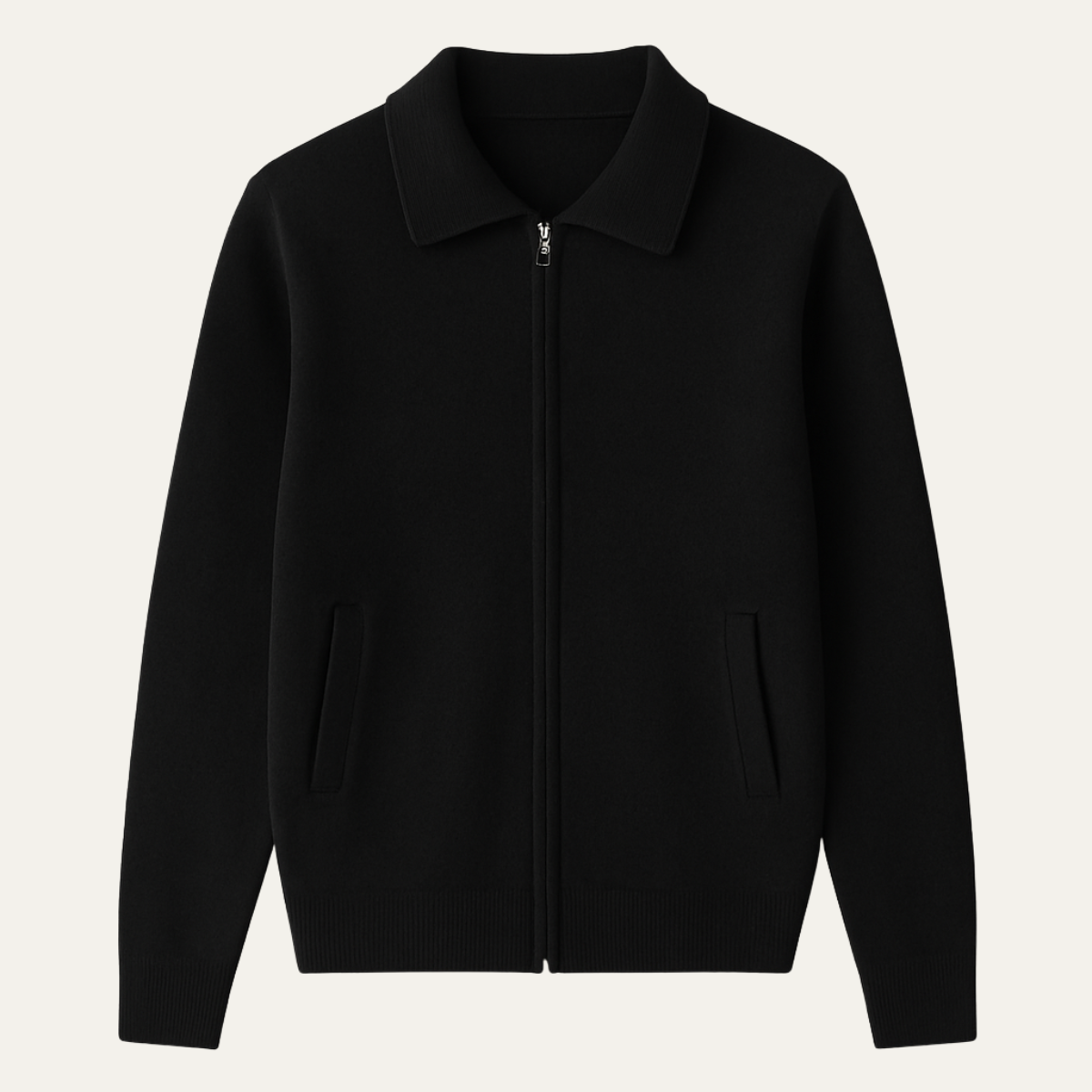 Men's Wool Knitted Zip Cardigan
