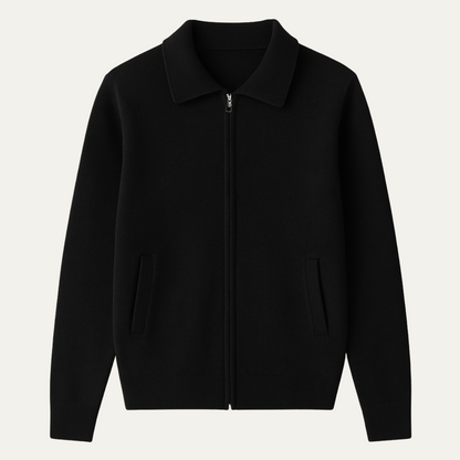 Men's Wool Knitted Zip Cardigan