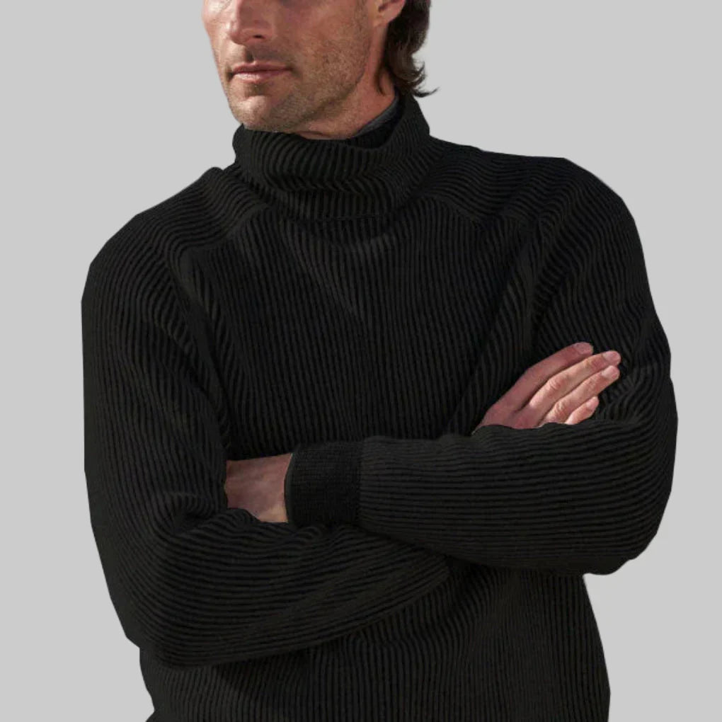 Men's Turtleneck Sweater Plain Knit - VibreMode