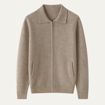 Men's Wool Knitted Zip Cardigan - VibreMode