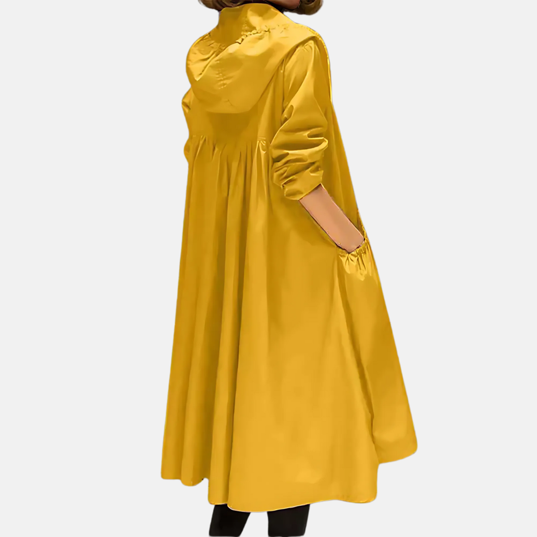 Women's Water-Resistant Hooded Knee Length Jacket