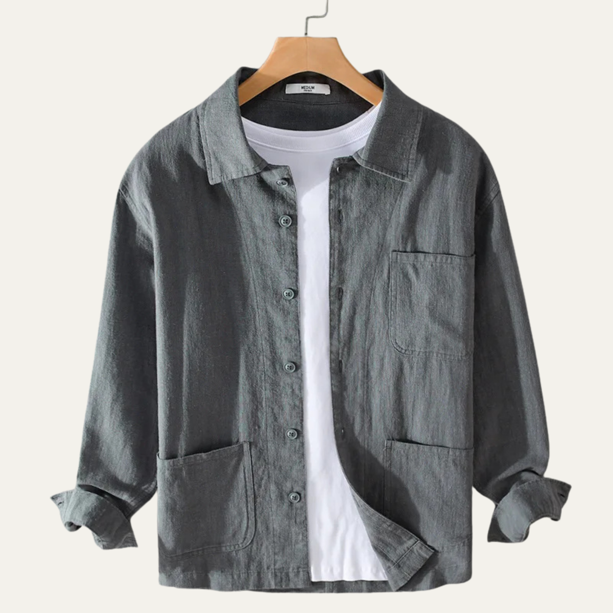 Men's Cotton Shirt Jacket Casual Retro Style